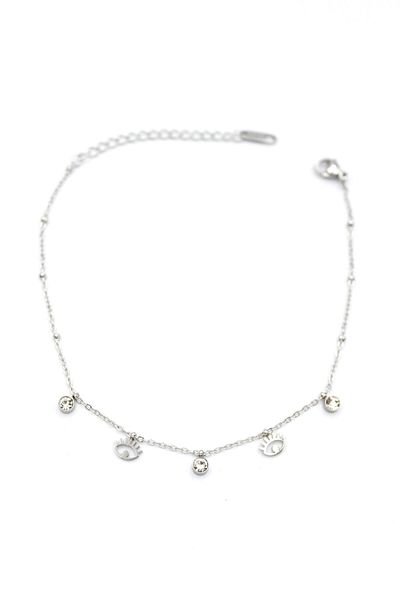 celisia Silver Color Stone Anklet Foot Bracelet