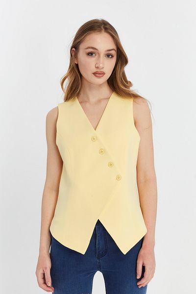Bolivente Women's Regular V-Neck Buttoned Vest