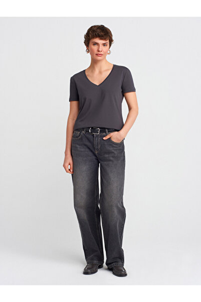 Dilvin 3470 V Basic T-Shirt - Dark Anthracite