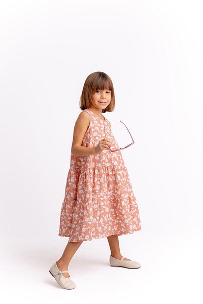 Oliven The Kid Rochie pentru fetiță din muselină cu flori în straturi