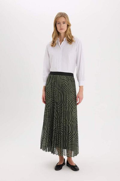 DeFacto New Season Pleated Printed Chiffon Maxi Skirt