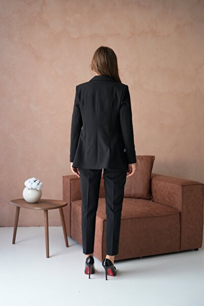 nodilife Cep Aksesuarlı Kadın Takım Elbise Siyah