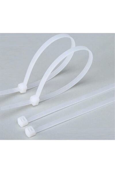 Genel Markalar (100 ADET) 30cm X 4,8mm Plastik Cırt Kelepçe Beyaz Kablo Bağı
