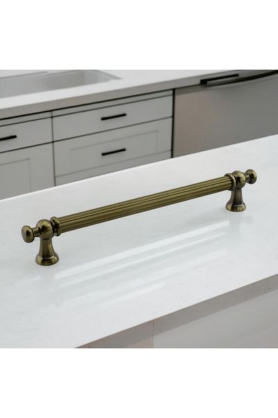 Badem10 Mâner din metal galben antic Selçuklu 160 mm Mobilier Bucătărie Sertar Dulap Dulap Ușă Mânere Mâner