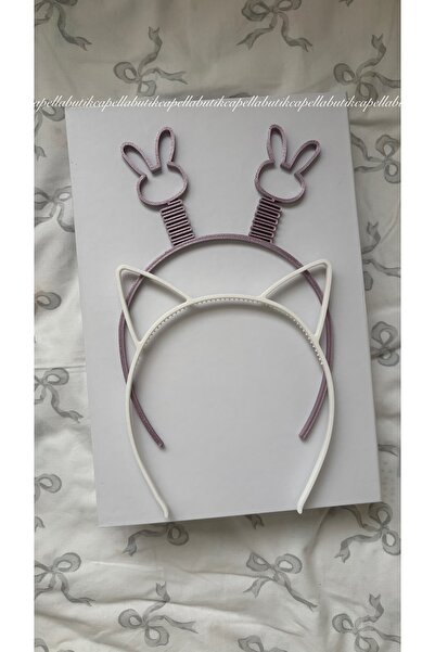 Capella Set de 2 agrafe distractive cu coroană, pisică și iepuraș de Paște