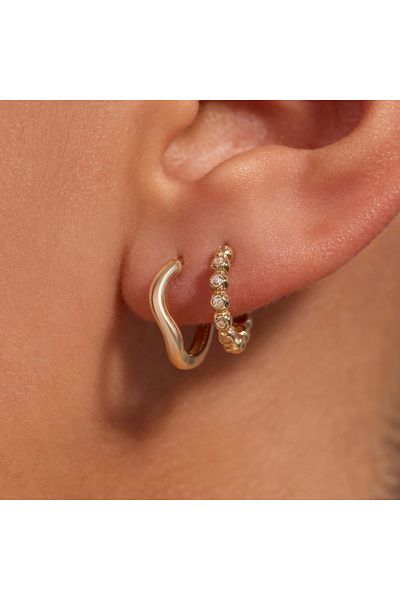 Beloro Jewels Monte Napoleone Elena 9 Karat Gold Creolen Mit Zirkonia-steinen (8,3 MM) Bo360114