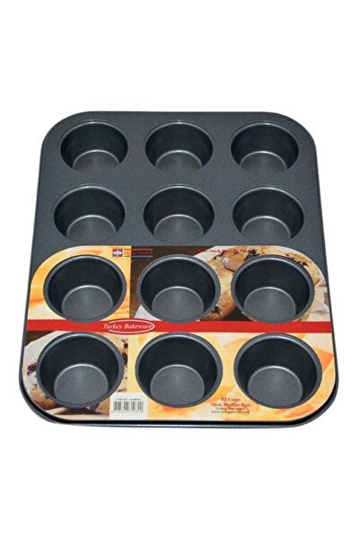 ALMUFARREJ قالب مافن صغير سعة 12 كوبًا باللون الأسود