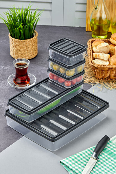 Milenay Hero Who Makes Room in the Refrigerator! 5 Piece Organizer Breakfast & Storage Container Set