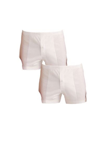 Kom Ανδρικά 100% βαμβακερά Mercerized White άνετα και ποιοτικά Boxer 2 συσκευασιών