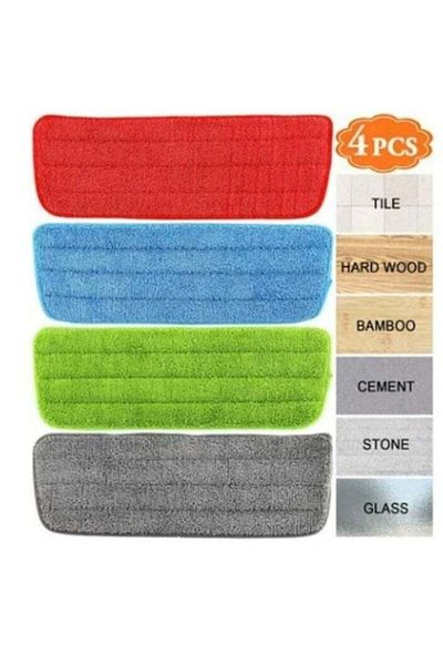 ALMUFARREJ 4-Piece Microfiber Spray Mop Replacement Head Set Multicolour 42x14x4cm