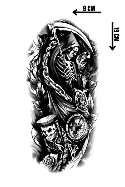 Barly Geçici Kuru Kafa Figürlü Dövme Tattoo