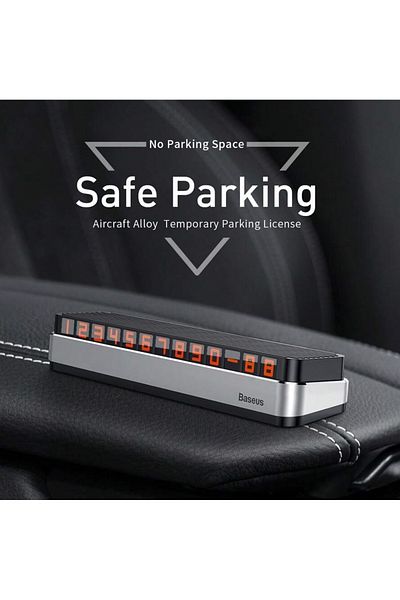 Baseus Temporary Car Park Phone Number Plate, Heat-Resistant,Openable,Closed,with 2 Sticker Strips