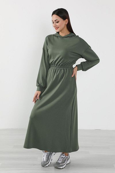 Aisha's Design Casual Hooded Relaxed Fit Dress - Elb-08