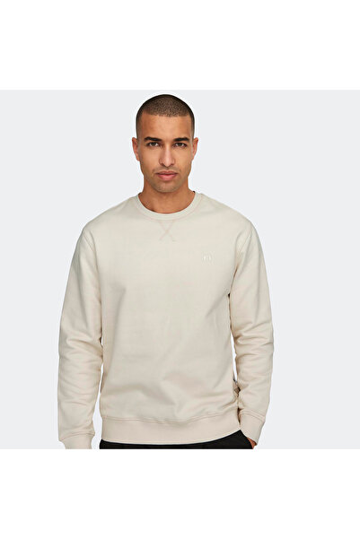 Only & Sons Men's Cream Sweatshirt - Unbrushed ( 22030384 -ANW)