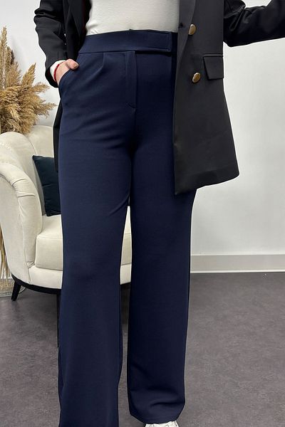 Tesettür Diyarı Women's Lycra Crepe Fabric Velcro Trousers