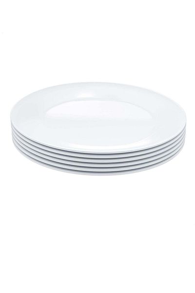 ALMUFARREJ 6 Piece White Melamine Dishes Set