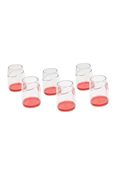 ALMUFARREJ 6-Piece Acrylic Cup Set Clear/Red 6x350ml