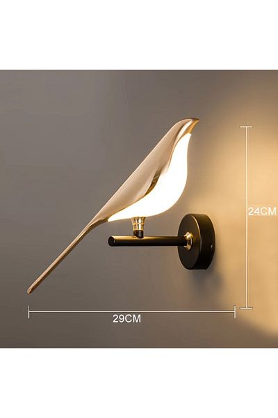 Choice Nature White(3500-5500K) 1 Bird Nordic Golden Bird Led Wall Lights Parlor Bar Creative Wall Lamps No