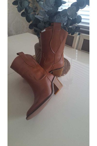 POTEEN Ptc Orka Γυναικείες μπότες Western Cowboy με τακούνι μαύρο
