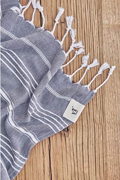 Vi’cotton Муслінова тканина Сіра смугаста скатертина, бігунок 38 X 102 см