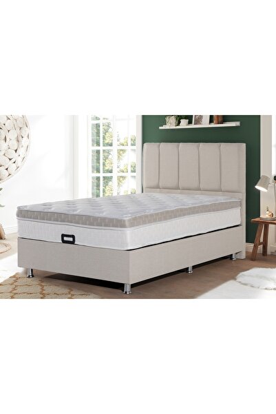 Vivense MİLES BAZA VE BAŞLIK SETİ, KREM, 100X200