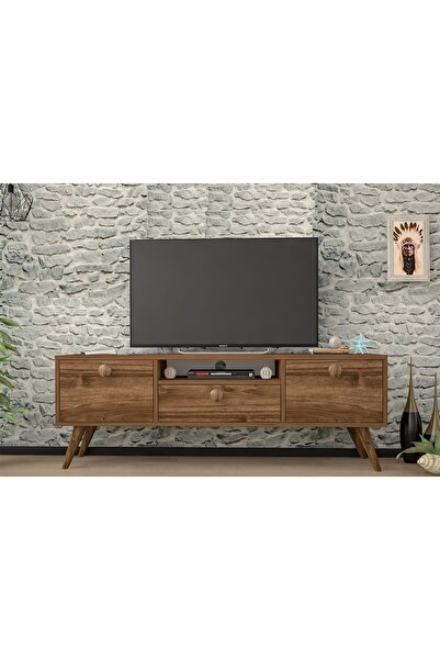 Vivense PENTA TV SEHPASI, AHŞAP AYAKLI, CEVİZ, 160 CM