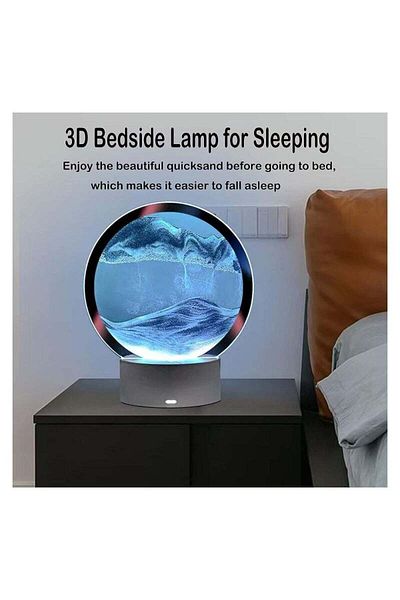 COOYA Moving Sand Art Picture Desk Lamp, 3D Hourglass Deep Sea Sandscape, RGB Color Changing Kinetic Sand
