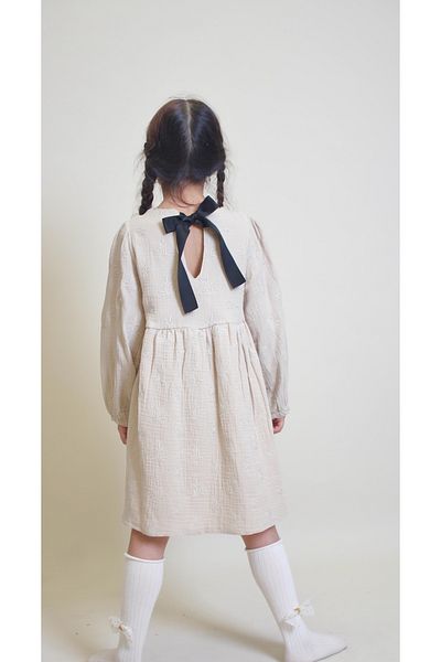 OZZY KİDS Girl's Muslin Fabric Dress with Embroidery Detail