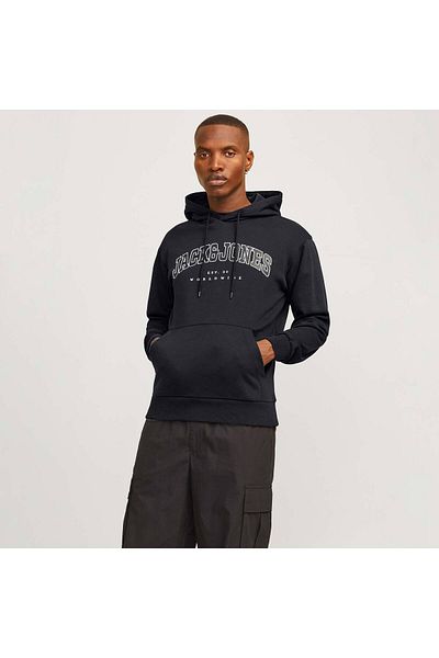 Jack & Jones Ανδρικό μαύρο φούτερ Caleb Varsity (12256521-B)