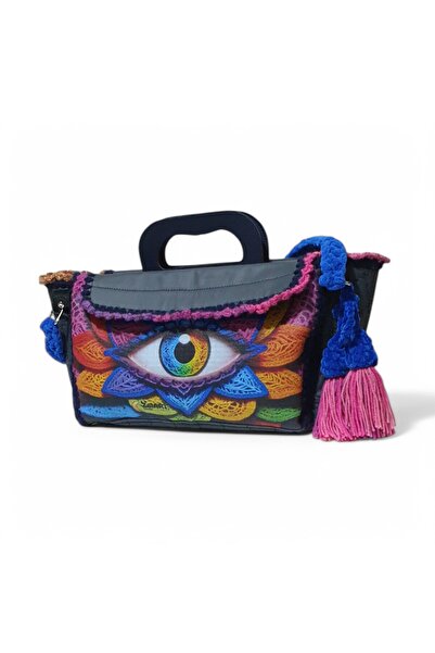 zelart Crochet Knitted Detailed Leather Shoulder Bag, Handmade Special Design...