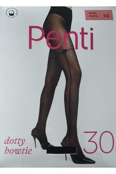 Penti Дамски чорапогащи DOT TY BOW TIE 30 Den, черни