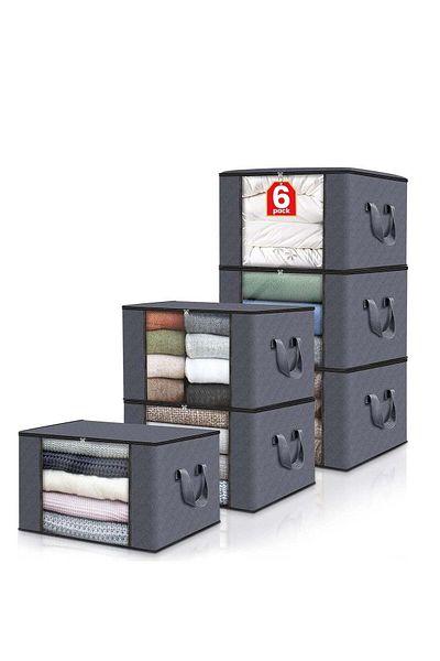 ALMUFARREJ 6 Piece Storage Containers for Bedroom, Closet and Blankets Organization