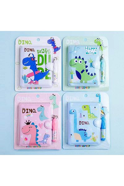 joyland Set de 3 caiete Podifik cu stilou și figurine de dinozaur