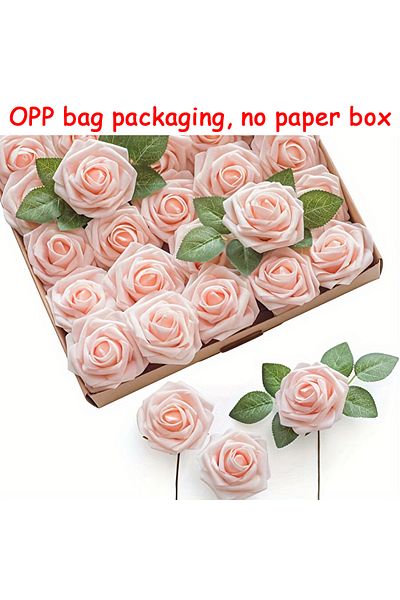 Choice Light Pink 25pcs Artificial Flowers, Fake Flowers Roses W/stem For DIY Wedding Bouquets Centerpieces