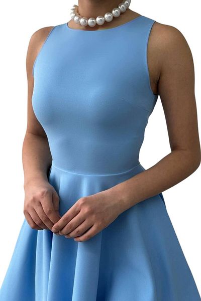 Moda Amore Mini rochie de seară pentru întoarcerea acasă și bal de absolvire - Decolteu, fără mâneci și rochie cu tiv cu volane 165