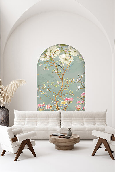 poster marketi Kendinden Yapışkanlı Çiçek ve Kuş Temalı Duvar Kağıdı - Doğal ...