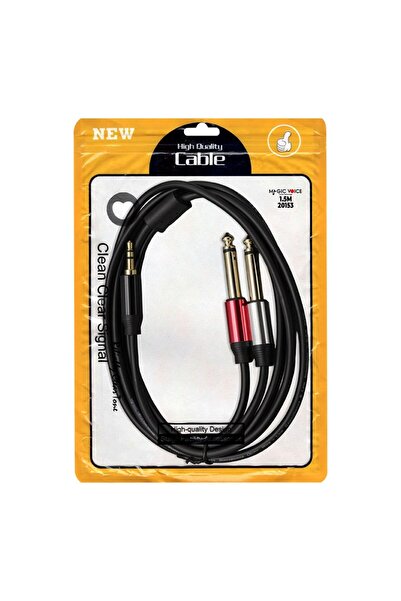MagicVoice LD360 1.5 Metre 3.5Mm Stereo Jak (TRS) - 2X6.35Mm Mono Jak (TS) Se...