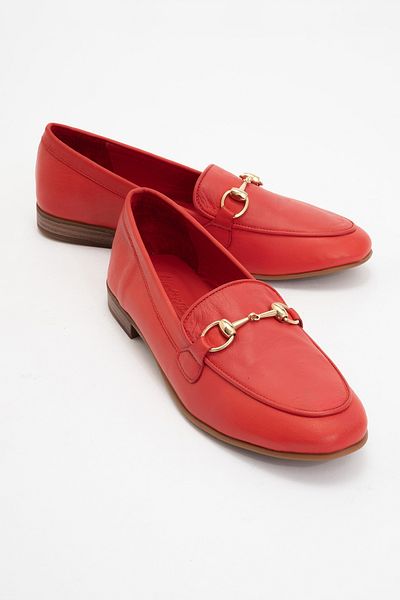 LuviShoes Trexie Red Skin Genuine Leather Buckle Women's Loafer Shoes