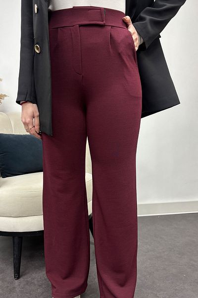Tesettür Diyarı Women's Lycra Crepe Fabric Velcro Trousers