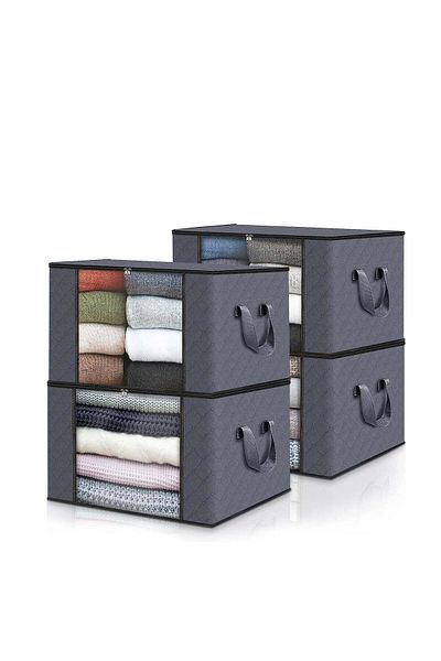 ALMUFARREJ 4 Piece Storage Containers for Bedroom, Closet, and Blankets Organization