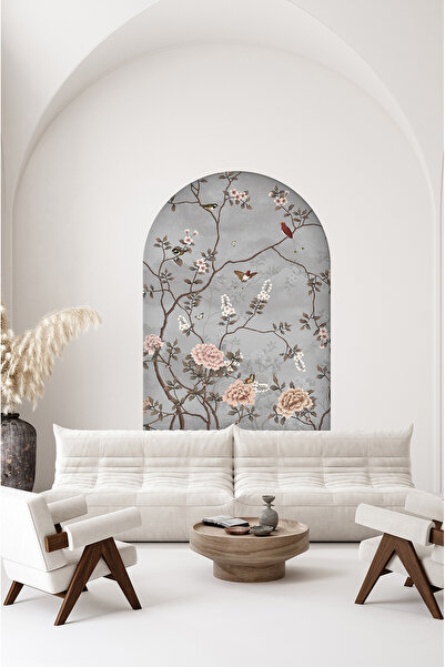 poster marketi Kendinden Yapışkanlı Duvar Kağıdı - Vintage Çiçekli Ağaç ve Ku...