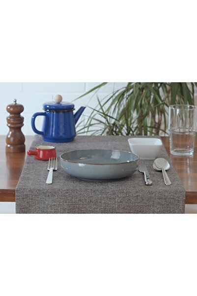 Vivense MASSARELLİ DÜZ KETEN RUNNER, AÇIK GRİ