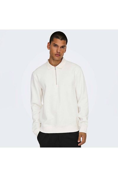 Only & Sons Ανδρικό φούτερ Abbott Cream Polo (22030633-CD)