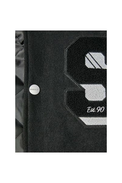 Jack & Jones Ανδρικό μαύρο μπουφάν Carter Varsity Wool Blend (12260455-B)