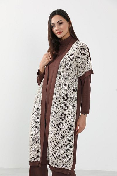 Aisha's Design Short Sleeve Lace Kimono Tunic - Sw-16