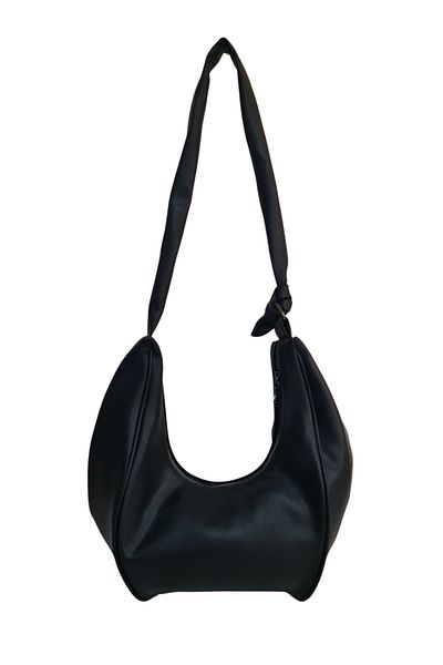 Gloria Mi̇ra Women's Black Soft Leather Long Handle Shoulder Bag