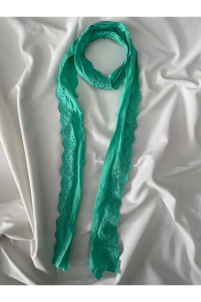Nurcanilirboutique Zarif Fisto Mint yeşili dantel fular
