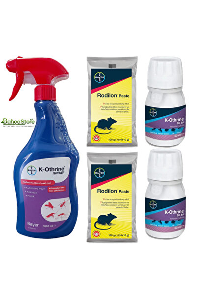 Bayer K-othrine Sprey 1 LT +K-othrine sc 50 2 Adet + Rodilon Pasta 2 Adet