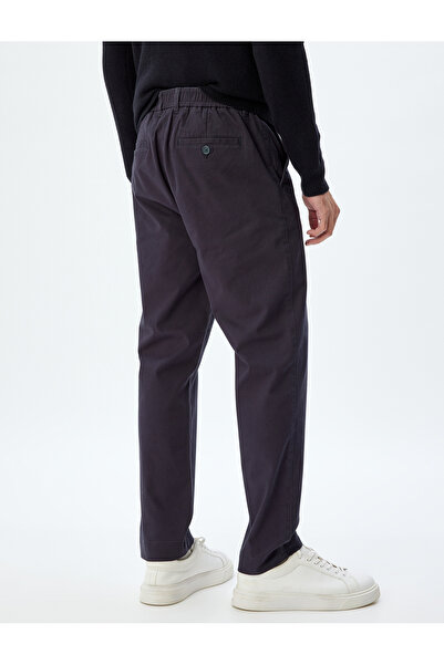 Koton Chino Pantolon Gabardin Cep Detaylı Düğmeli Pamuklu