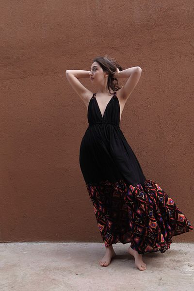 Su Koleksiyon Black Gazelle Boho Gypsy Dress